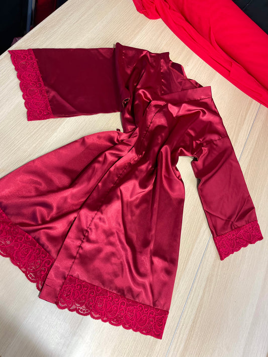 Red Lace Robe Size S